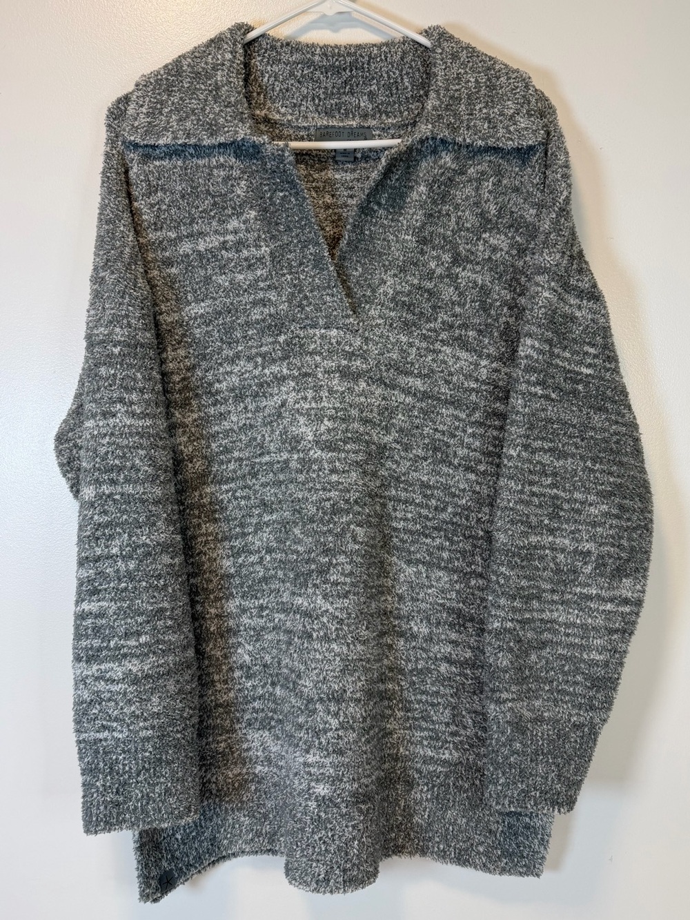Barefoot Dreams CozyChic Green Marled V-Neck Pullover Sweater Women’s Medium